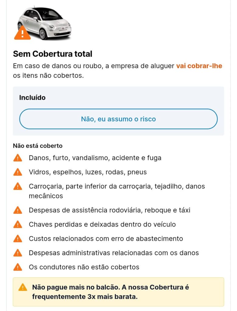 Guia para alugar carro de forma económica com a DiscoverCars 7 cobertura básica DiscoverCars
