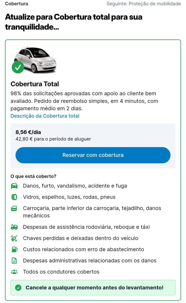 Guia para alugar carro de forma económica com a DiscoverCars 8 cobertura total DiscoverCars