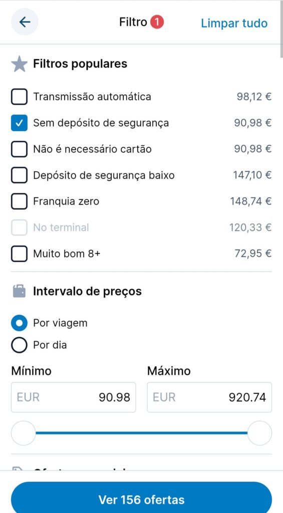 Guia para alugar carro de forma económica com a DiscoverCars 4 filtros da pesquisa DiscoverCars